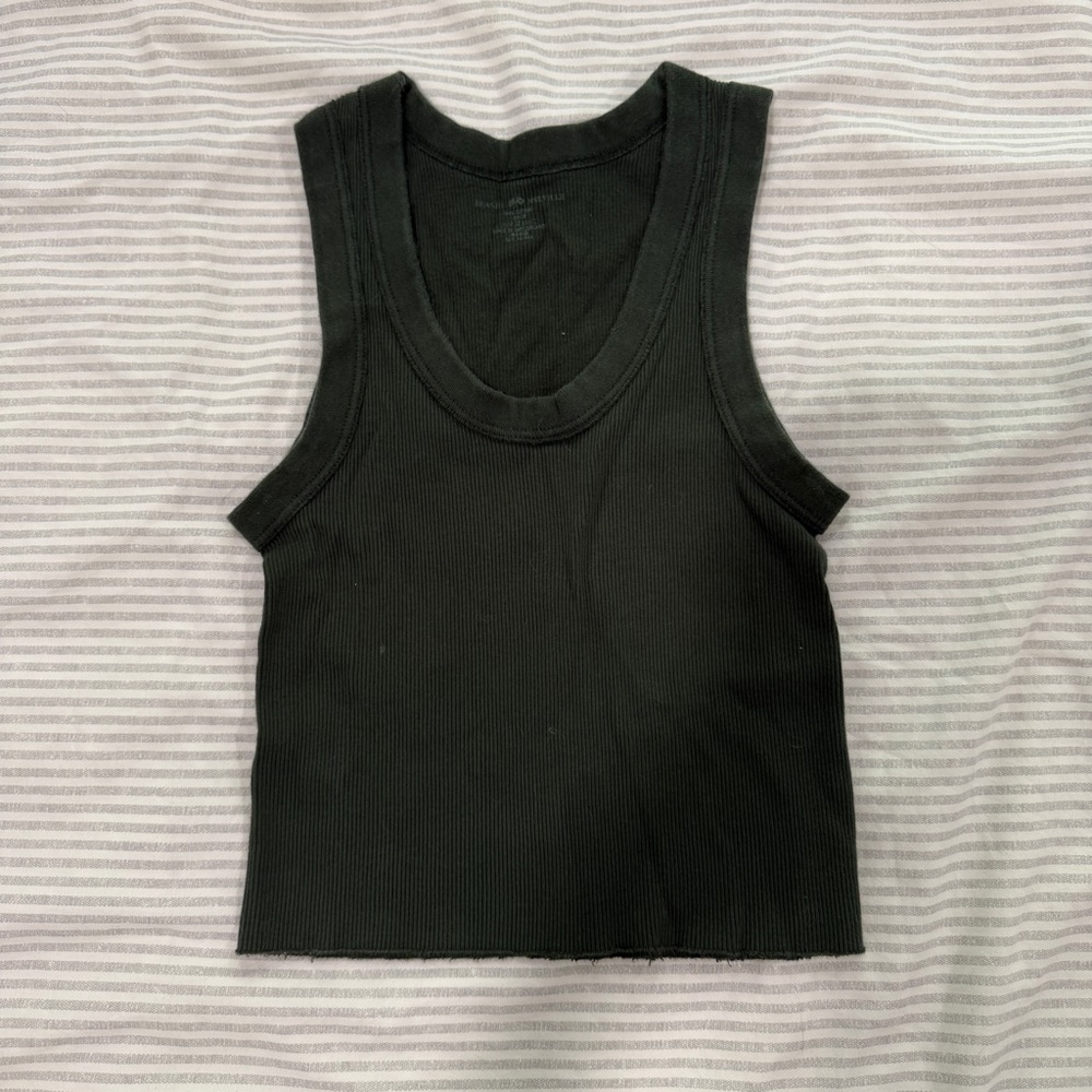 Brandy Melville green Fitted Crop Tank Top